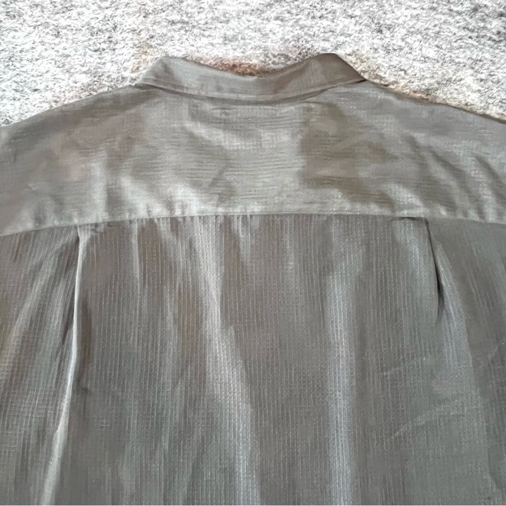 HB Button Down Shirt Mens 5XL Charcoal Gray Short Sleeve Big & Tall Lightweight - Picture 6 of 11